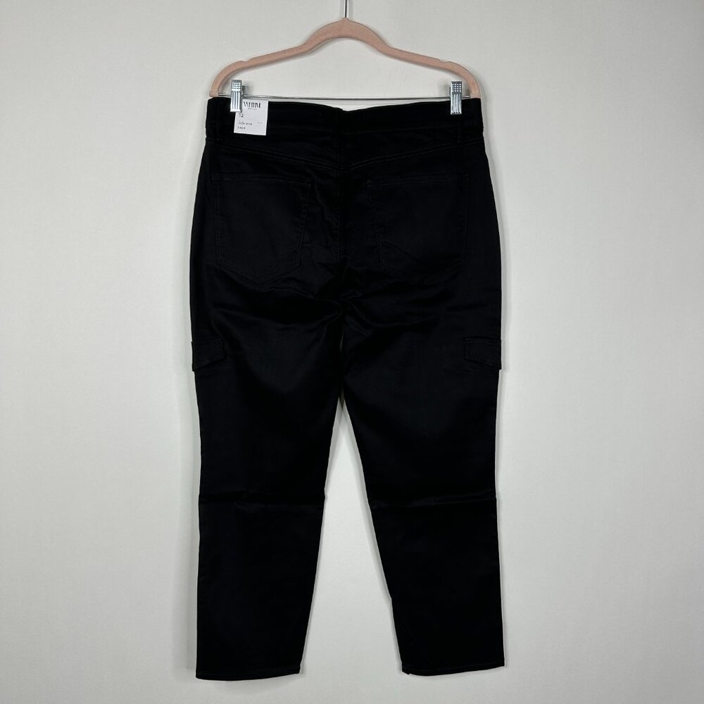 NWT White House Black Market Pants Black 12 High Rise Utility Crop Cargo Ankle - Picture 3 of 12